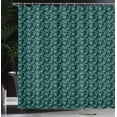 thumbnail image 3 of Ambesonne Botanical Shower Curtain, Grungy Tropical Leaves, 69"Wx84"L, Teal and Charcoal Grey, 3 of 4
