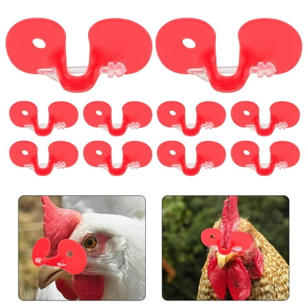 MUSEYA Chicken Coop Accessories 100Pcs Red Plastic Anti Fighting Peepers For Chickens Back to School