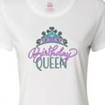 thumbnail image 4 of Inktastic Birthday Queen with Pink and Purple Tiara Women's T-Shirt, 4 of 5