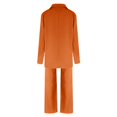 thumbnail image 2 of JFGHDG 2 Piece Outfits for Women Dressy Long Blazer Jackets High Waisted Wide Leg Pants Suits Set Business Casual Office Orange M, 2 of 2