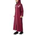 thumbnail image 5 of Mercatoo Girls Muslim Abaya Embroidery Hooded Long Sleeve Islami1 Ramadan Prayer Dress Kids Elegant Full Length Kaftan Robes, 5 of 8