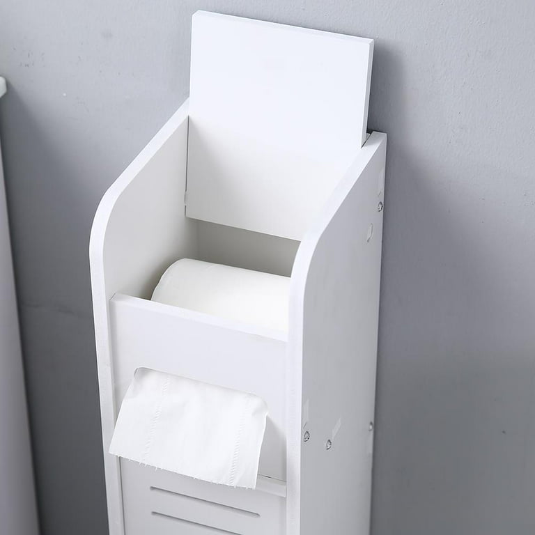  Nestl Small Bathroom Storage Cabinet with 2 Doors & 3 Shelves,  Toilet Paper Storage Stand, Narrow Bathroom Organizer for Towel Storage &  Toilet Paper Holder - Corner Bathroom Floor Cabinet 