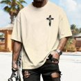 thumbnail image 4 of adaychics Christian Mens T Shirts Cross Print Short Sleeve Crew Neck Tees Summer Oversized Cotton Tops for Daily, 4 of 9