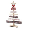 thumbnail image 4 of Árbol de Navidad de Madera Adornos de Escritorio de Navidad Decoración de Madera Letrero Vintage Bloque de árbol de Navidad Artesanía Casa de Campo Decoración de Madera ANGGREK Otros, 4 of 8