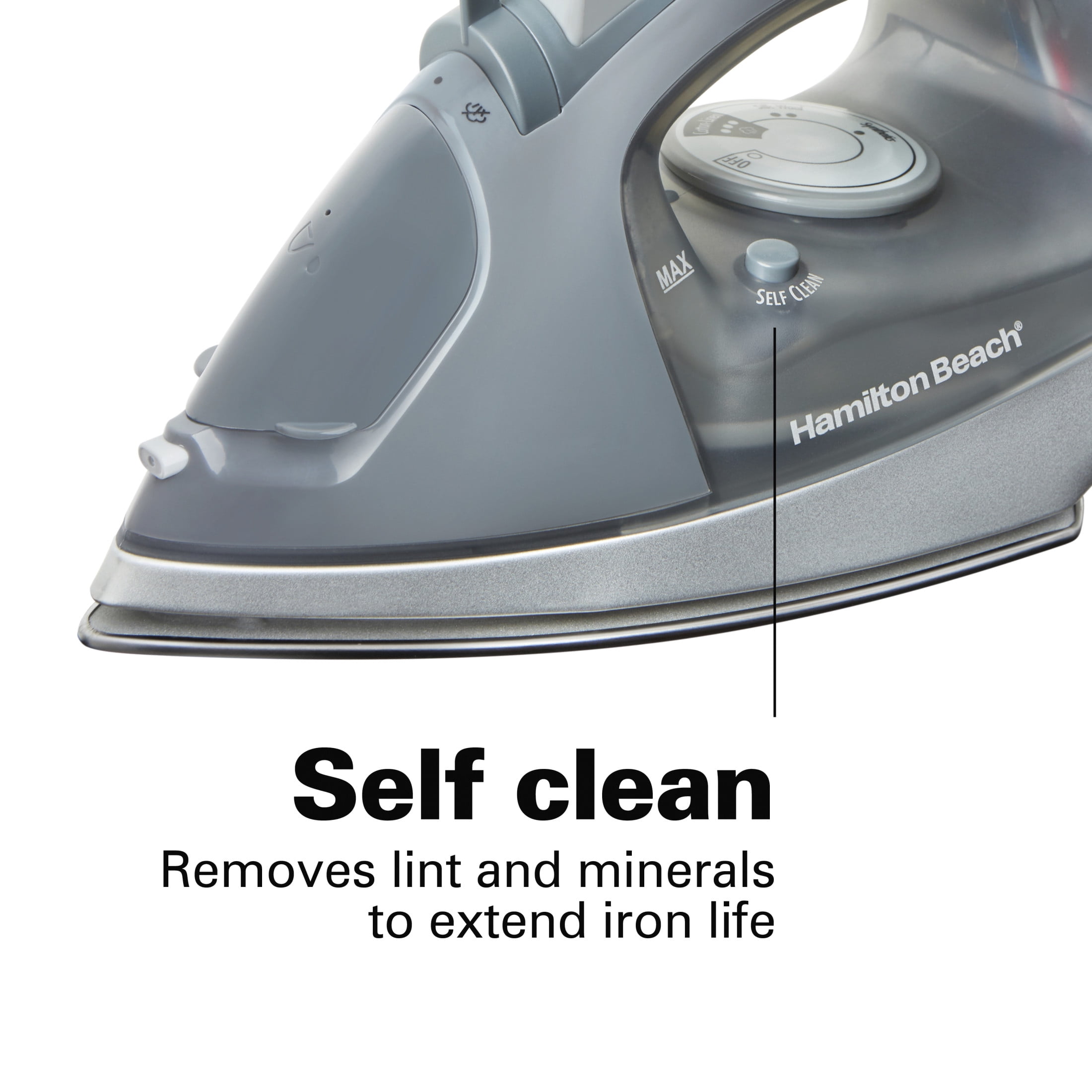 Hamilton Beach Clothing Iron, Steam Iron for Clothes with Stainless Steel Soleplate and Retractable Cord