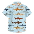 thumbnail image 6 of Ulanda Boys Hawaiian Shirt Short Sleeve Casual Button Down Beach Aloha Shirt Kids Summer Hawaii Shirts 5-14 Years (Light Blue, 11-12 Years), 6 of 7