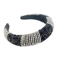 thumbnail image 2 of Qarigey Diadema con cuentas de cristal, esponja gruesa Flexible, Color a juego, tejido con diamantes de imitación, tocado para mujer, adorno de boda Accesorio para el cabello Negro+Blanco Qarigey AP010972-01B, 2 of 6
