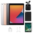thumbnail image 1 of Reacondicionado Apple iPad 8th Gen A2428 (WiFi + Cellular Desbloqueado) 128GB Gris Espacial (Grado A+) Paquete con Funda, Auriculares Inalámbricos, Protector de Pantalla de Vidrio Templado, 1 of 5