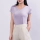 thumbnail image 3 of Mujeres Manga Corta Tops Casual, Color Sólido Cuello en V, Camiseta Casa Blusas para Mujeres, 3 of 5