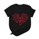 thumbnail image 1 of Camisas casuales de manga corta para mujer Tops Blusa con cuello en O con estampado del día de San Valentín Fridja  gope1101, 1 of 3