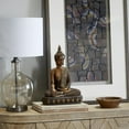 thumbnail image 3 of 12" x 15" Brown Polystone Meditating Buddha Sculpture with Engraved Carvings and Relief Detailing, by DecMode, 3 of 8