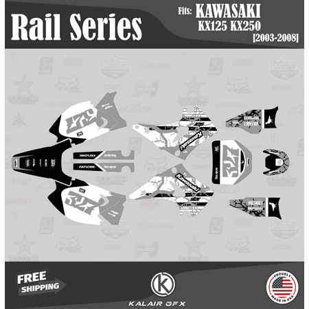 Kalair GFX Graphics Kit for Kawasaki KX125 (2003-2008) Rail Series