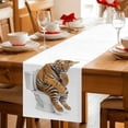 thumbnail image 5 of Funny Tigers Table Runner 108 Inches, Cute Art Fun Lovely Animals on Toilets Bed Runner Dresser Scarves Tabletop for Indoor Outdoor Parties/Ceremony/Banquet, 13"x 108", 5 of 8