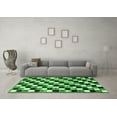 thumbnail image 3 of Ahgly Company Indoor Rectangle Checkered Emerald Green Modern Area Rugs, 3' x 5', 3 of 4