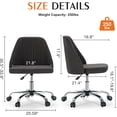 thumbnail image 7 of Atilioo Office Vanity Chair, Armless Computer Desk Chair, 360° Rolling Swivel Adjustable Seat Height, Comfy Fabric Upholstered, Easy to Assemble, Ideal for Bedroom Study Makeup Room, Black, 7 of 7