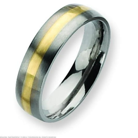 - Titanium 14K Gold 6mm Mens Wedding Ring Band Sz 10.5