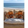 thumbnail image 5 of Outdoor Pillows Waterproof, Fall Thanksgiving Bedding Throw Pillows with Insert for Couch Sofa Bed, Football Pumpkins Maple Leaves Beige 16x16 Inch Pillowcases Decorative Patio Pillow Set of 1, 5 of 8