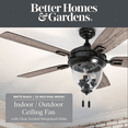 thumbnail image 2 of Better Homes & Gardens 52" Matte Black Indoor/Outdoor Ceiling Fan with Lights, 5 Blades, Pull Chains & Reverse Airflow, 2 of 12