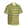 thumbnail image 2 of Fotbe Mardi Gras Purple Yellow Plaid Hawaiian Shirt For Men Unisex Summer Beach Casual Short Sleeve Cotton Linen Button Down Shirts-Large, 2 of 9