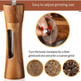 thumbnail image 4 of Pepper Mill Wood Salt and Pepper Mill Manual Salt Mill Spice Mill with Adjustable Ceramic Grinder for Pepper Salt Spices, 4 of 7
