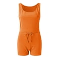 thumbnail image 4 of Conjunto de 3 piezas para mujer con chaleco sin mangas acanalado y pantalones cortos: conjunto informal elástico de color liso para salir de fiesta o para el día a día (tallas S-XXL), 4 of 4