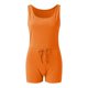 thumbnail image 4 of Conjunto de 3 piezas para mujer con chaleco sin mangas acanalado y pantalones cortos: conjunto informal elástico de color liso para salir de fiesta o para el día a día (tallas S-XXL), 4 of 4