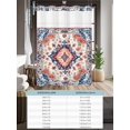thumbnail image 6 of No Hook Shower Curtain with Snap in Liner,Traditional Ethnic Flower Pattern Waterproof Bath Curtain Double Layers with See Through Top Window,Vintage Bohemian Leaf Hotel Shower Curtains 72x72in, 6 of 9