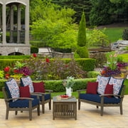 ARDEN Outdoor Deep Seat Cushion Set, 24 x 24, Water Repellant, Fade Resistant, Deep Seat Bottom & Back Cushion, Clark Blue