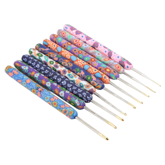 Crochet Hooks, Knitting Set Ergonomic Design Comfortable Handle DIY Making Light Weight Attractive Colors For Weaving For Handicrafts Gift