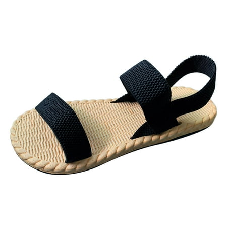 

PEASKJP Comfortable Sandals for Women Women s Hand Woven Leather Huarache Sandal for All-Day Comfort (Black 9)