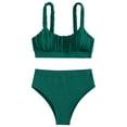 thumbnail image 2 of BONIXOOM Two Piece Swimsuit For Women Tankini Elastic Solid Bikinis Bikini Summer Swimwears on Clearance Green Size 8, 2 of 6