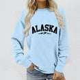 thumbnail image 2 of Women Sweatshirt Womens Long Sleeve Sweatshirt Women Pullover Sweatshirt Blue Womens Crewneck Sweatshirt Fall Essentials Women Clothing Young Women'S Wear, 2 of 5