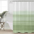 thumbnail image 2 of 60x72 Inch Shower Curtains for Bathroom Sage Green White Ombre Fabric Bath Curtain Decor Country Modern Stripes Lines Waterproof Restroom Curtains Shower Set Accessories with 12 Hooks 60 Inch, 2 of 6
