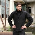 thumbnail image 3 of IYTR Men's Fleece Jackets Solid Color Long Sleeve Jacket Zipper Stand-up Collar Fleece Thickened Warm Sports Jackets with Pocket Black M, 3 of 6