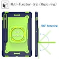 thumbnail image 4 of Shockproof Handle Case for (12.4 Inch) Samsung Galaxy Tab S7 FE (SM-T730/T736B) & Galaxy Tab S7 Plus (SM-T970), Drop Proof 360 Degree Rotating Stand Cover Case with Shoulder Strap (Navyblue Olivine), 4 of 8