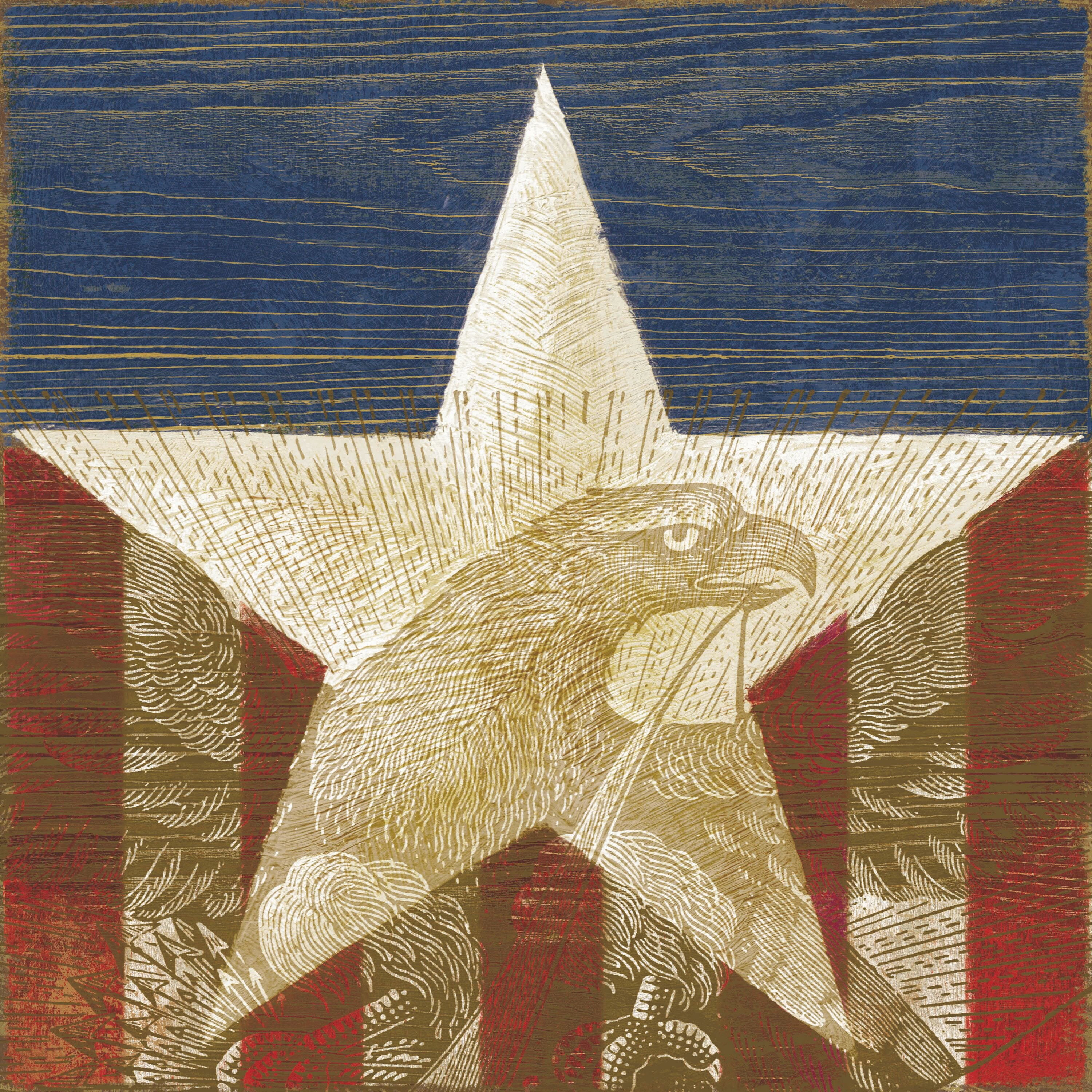 Marmont Hill "Stars and Stripes II" Painting Print on Canvas