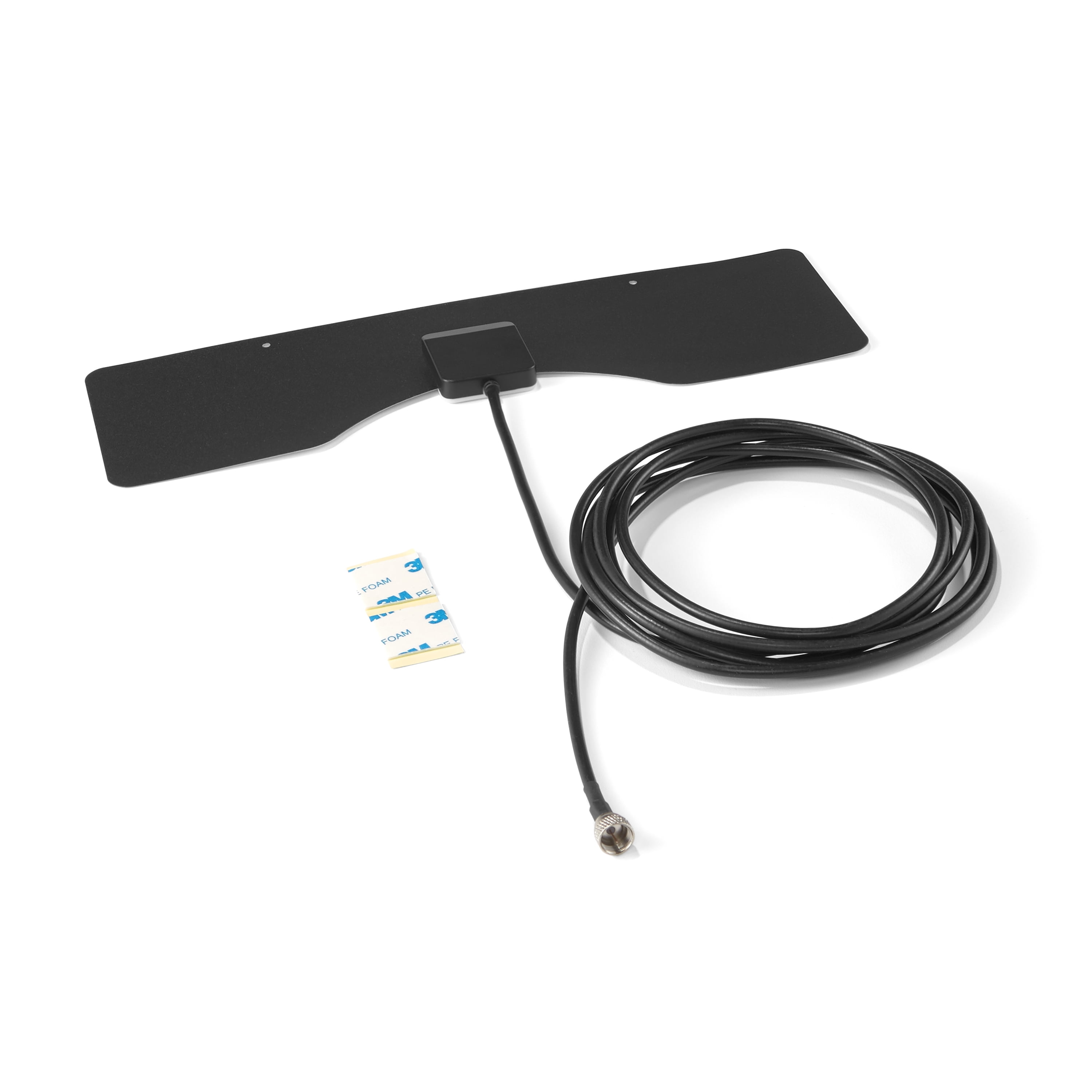 onn. Indoor Ultra-Thin High Definition Antenna with 25 mile Reception Range and 10-ft Coax Cable for Easy Placement.
