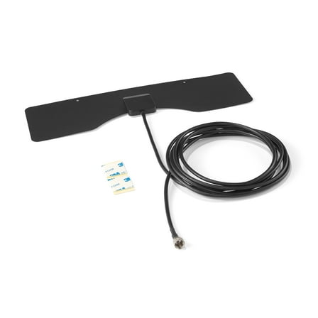 onn Indoor Ultra-Thin High Definition Antenna with 25 mile Range,10ft Coaxial Cable, Supports HD, UHF and VHF, Omnidirectional