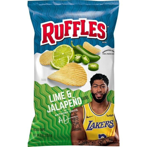 Ruffles Potato Chips Lime & Jalapeno Flavored 8 Oz 2 Pack