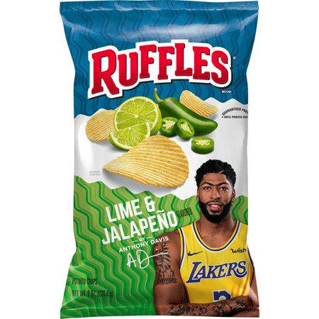 Ruffles Potato Chips Lime & Jalapeno Flavored 8 Oz - 2 Pack