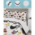 thumbnail image 3 of Twin Quilt Bedding Set, Farmhouse Rooster Reversible Summer Quilt 3 Pieces, Country Watercolor Flowers Wood Grain Lightweight Bedspreads Coverlets with 2 Pillow Shams for All Seasons, 3 of 5