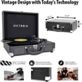 thumbnail image 4 of Tocadiscos Portátil Victrola Turquesa con Bluetooth y Soporte a Juego, 4 of 7