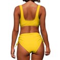 thumbnail image 3 of TAIAOJING Women's Tummy Control Swimsuits High Waisted Bikini Sexy Push Up Two Piece Swimsuits Vintage Swimsuit Two Piece Retro Ruched High Waist Print Bikini Set, 3 of 7