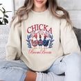 thumbnail image 2 of 4th of July Sweatshirt - Chicka Boom Boom Funny Patriotic Chicken Graphic Pullover - USA Stars Stripes Fireworks Farm Animal Shirt, 2 of 7