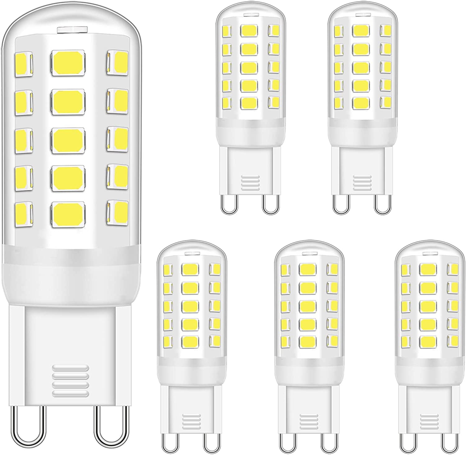 Koordinere Biskop Interesse G9 LED Bulb 5W Equivalent to 28W 33W 40W Halogen Bulbs, T4 G9 Led Bulb  Daylight White 6000K, G9 Socket Bi Pin Led Lamp, No Flicker, Non Dimmable,  CRI 85, AC 120V,5