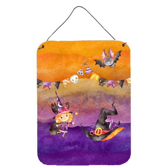 Carolines Treasures BB7462DS1216 Halloween Little Witch Party Wall or Door Hanging Prints 12WX16H multicolor