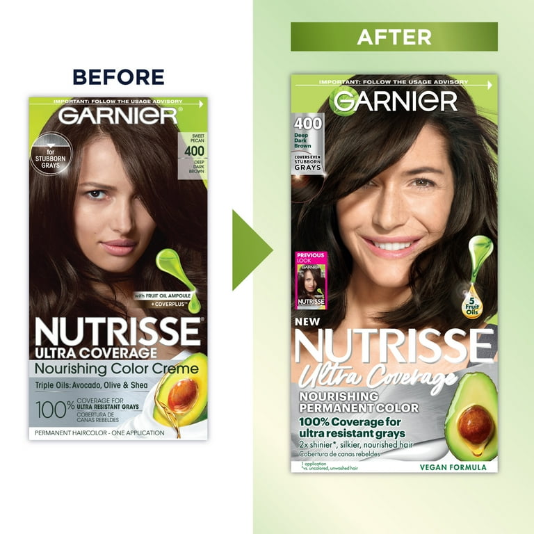 Garnier Nutrisse Nourishing Hair Color Creme, 400 Deep Dark Brown