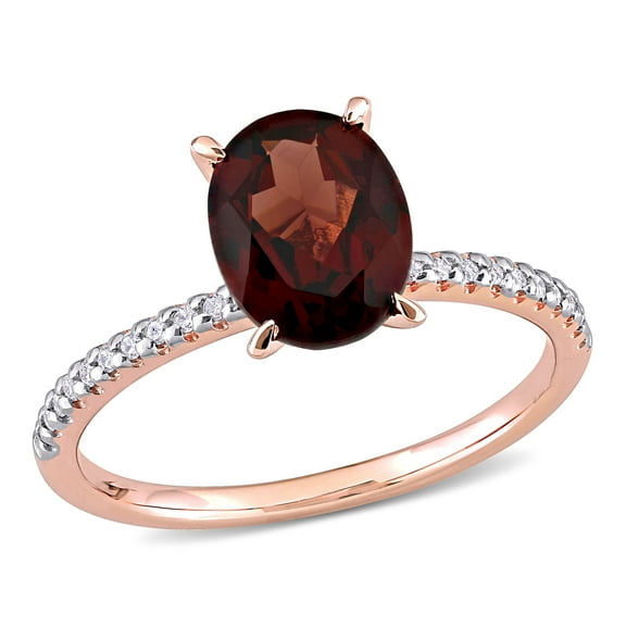 Everly Women's Garnet 14K Rose Gold Engagement Ring