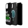 thumbnail image 2 of DistinctInk Tough Case for Apple iPhone 15 (6.1" Screen), Compatible with MagSafe Charging - Eat Game Repeat - Video Games Gamer, 2 of 6