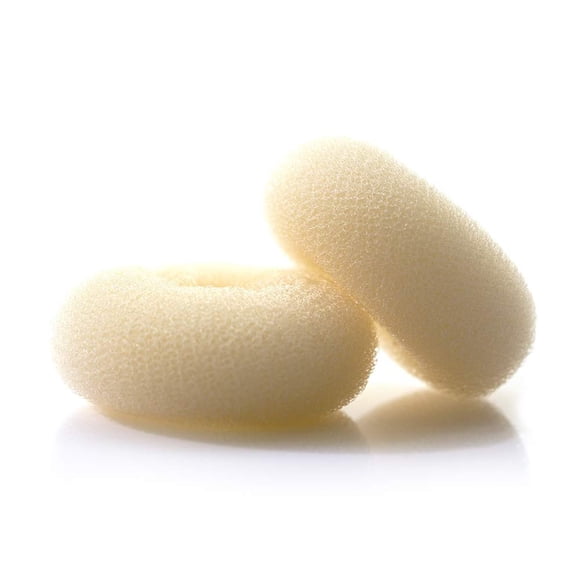 Moño extra rubio para niños estilo anillo moldeador de pelo 2 piezas moño donut para cabello corto y fino (2,5 pulgadas/beige)